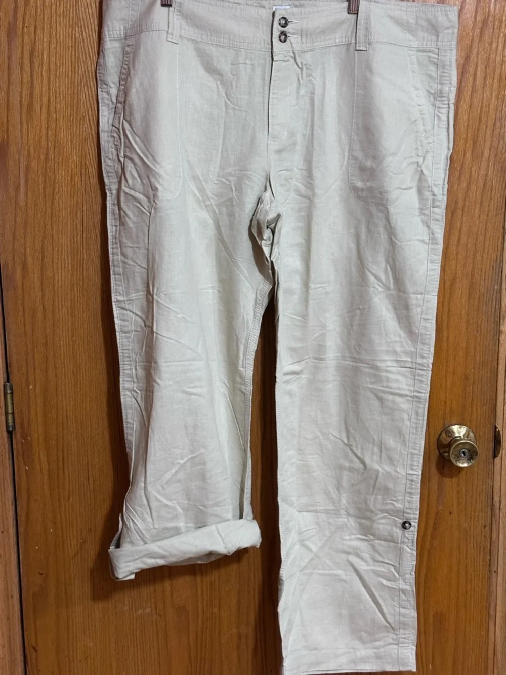 GAP women’s sz 20 Casual Cream Pants - Lightweight Straight‎ Leg